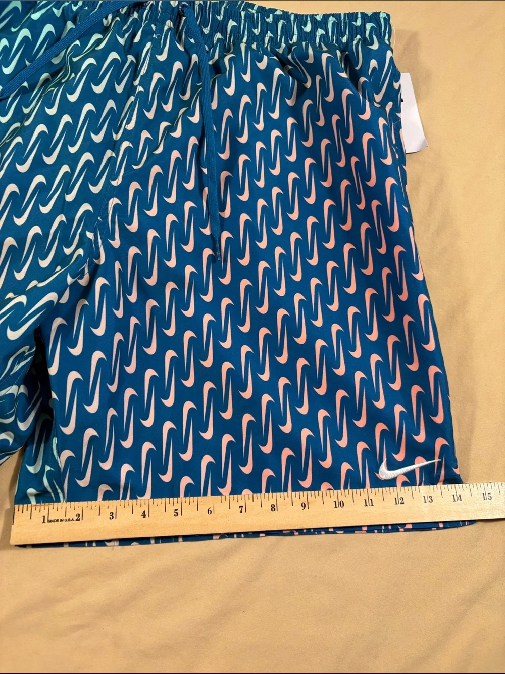 Nike Men's Swim Breaker Swoosh Link Lined Volley Shorts Teal Big & Tall XXLT NWT
